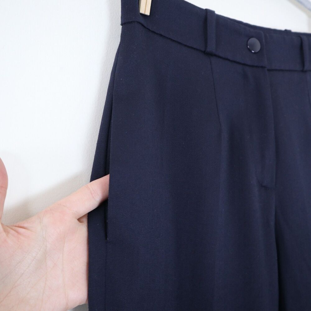 Emilio Pucci US 6 Wool Blend High Rise Wide Leg Trouser Pants Navy Blue - Picture 10 of 10